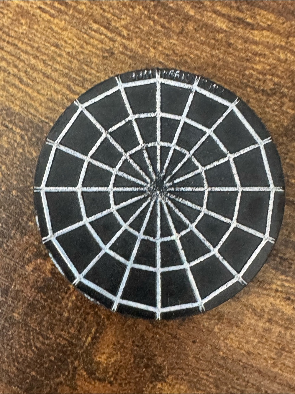Vintage 1994 MFG‎ Spider Web POG Slammer Black Plastic Milk Caps Game Piece